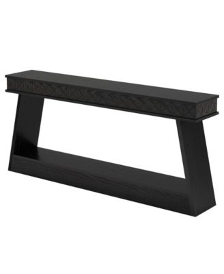 Modern Console Table, 71-Inch Extra Long Entryway Table with Storage, 2-Tier Narrow Sofa Table, Black