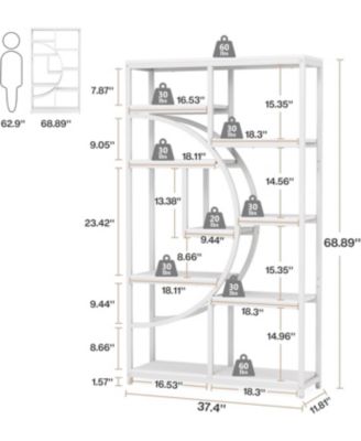 9-Tier Bookshelf, Freestanding Tall Bookshelves Display Shelf Storage Organizer with 9-Open Storage Shelf for Living Room, Bedroom