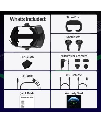 Crystal Super PCVR Headset - Ultra Wide 50 PPD, 3840x3840 per eye Ultra-clear Resolution, 140° HFOV, for VR Gamings, Subscription Required