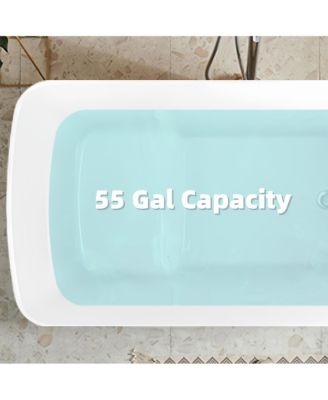 Acrylic Freestanding Soaking Tub with Sit-In Design and Chrome Overflow