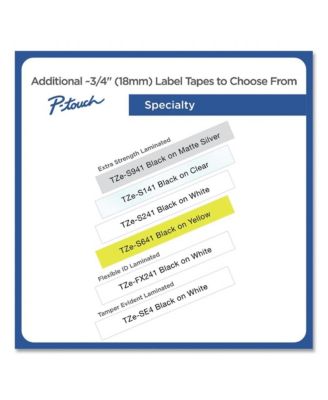 TZES941 0.7 in. x 26.2 ft. TZ Extra-Strength Adhesive Laminated Labeling Tape - Black on Matte Silver