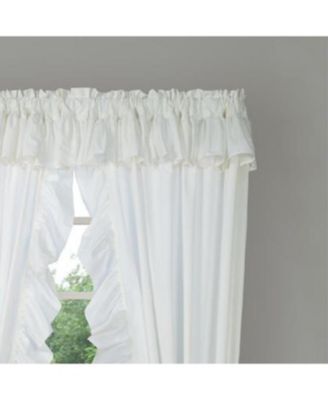 2-Piece Ruffled Priscilla Window Curtain Panel Pair with ties - 80x84" Natural