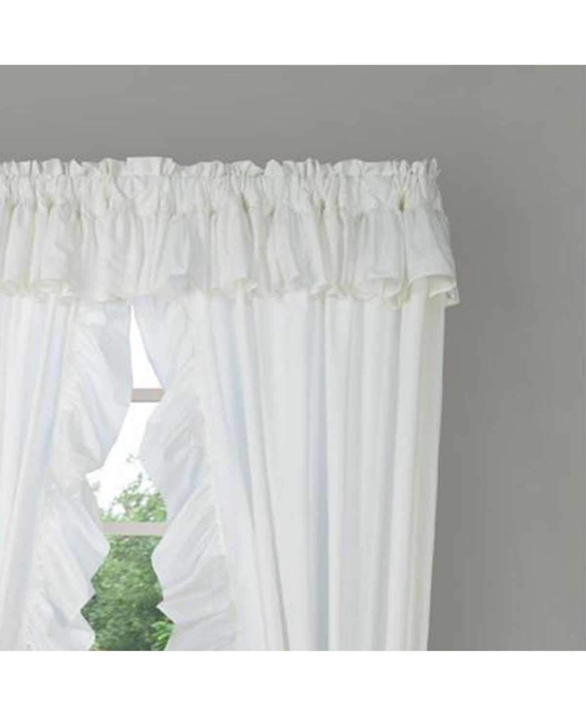 Ellis Curtain 2-Piece Ruffled Priscilla Window Curtain Panel Pair with ties