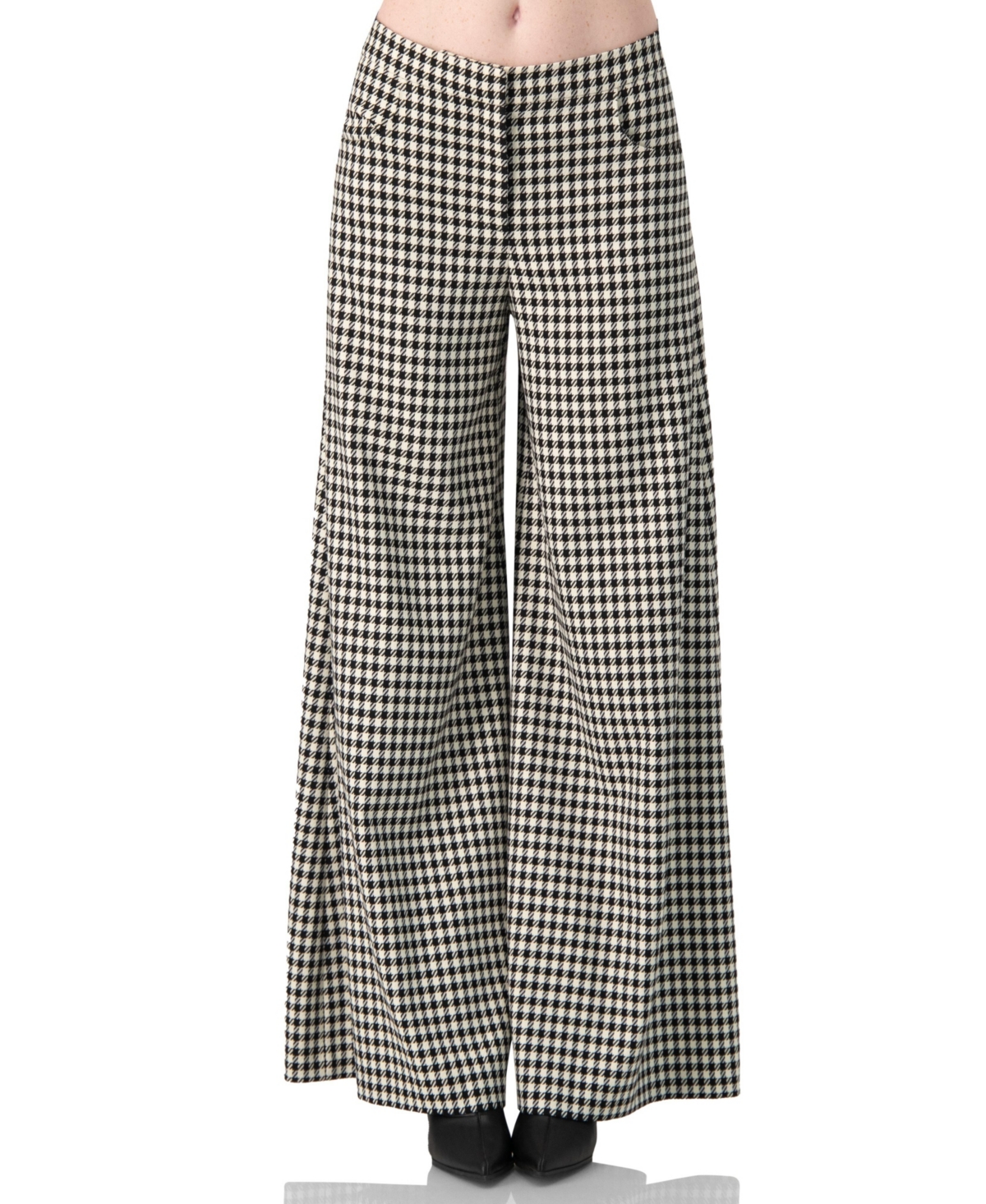 Ivonne Women's Wide-Leg Houndstooth Pants