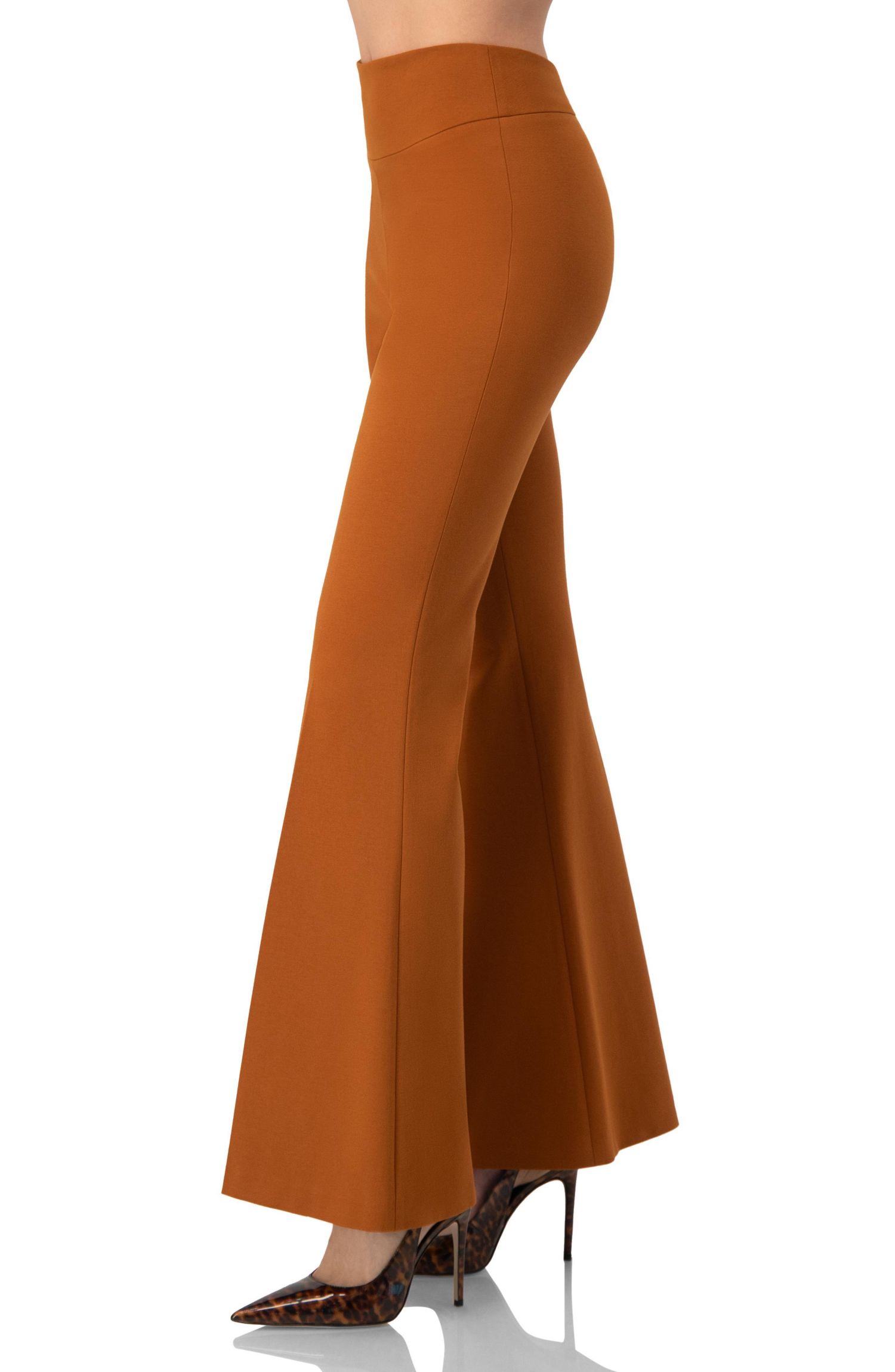 Women's Flared Trousers with Wide Waistband