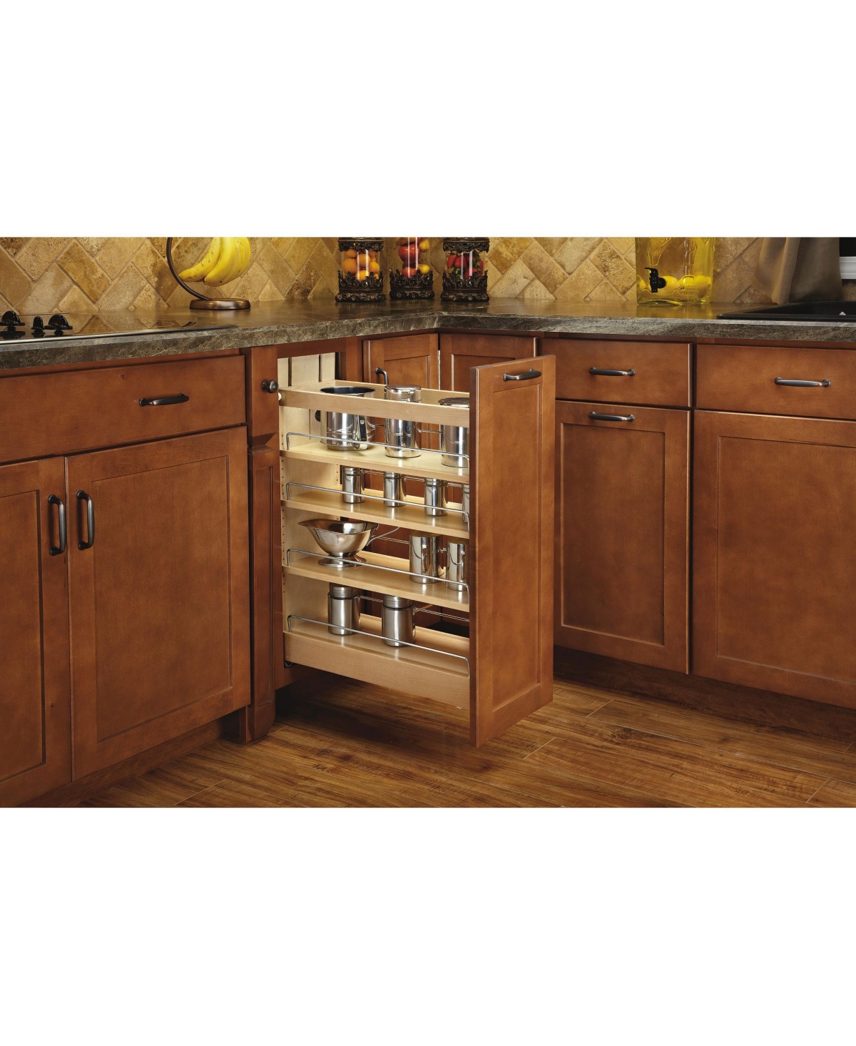 Rev-a-Shelf 8'' Pullout Kitchen Cabinet Organizer Soft-close, 448-bcbbsc-8C