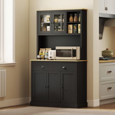 Kitchen Cabinet with Microwave Sd, 71" Pantry Cabinet