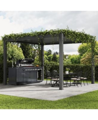 6-Burner Outdoor Kitchen Island Grill Set with Refrigerator, Sink & Granite Tops