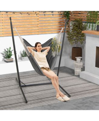 Adjustable Hammock Chair with Stand 6 Adjustable Positions Storage Pocket Sturdy