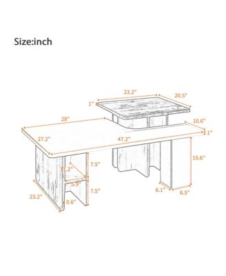 Set of 2 Farmhouse Nesting Coffee Tables with Wood Finish