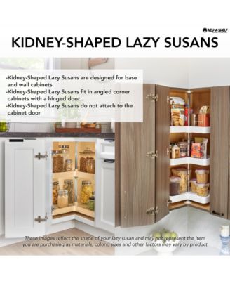 32" Lazy Susan Kidney-Shaped 2-Shelf Kitchen Cabinet, 4WLS472-32-52