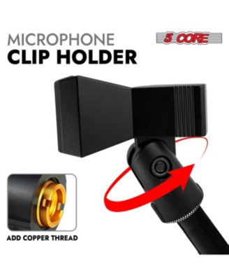 Microphone Clip Holder 2 Pieces with Screw Adapters 5/8 to 3/8 Inch