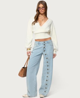 Women's Adison Button Low Rise Baggy Jeans