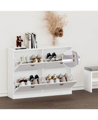 Slim Shoe Cabinet with 4 Drawers for Entryway or Hallway