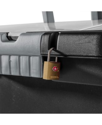 Portable Lockable File Box w/ Extra Compartment & Handle (4 Pack)