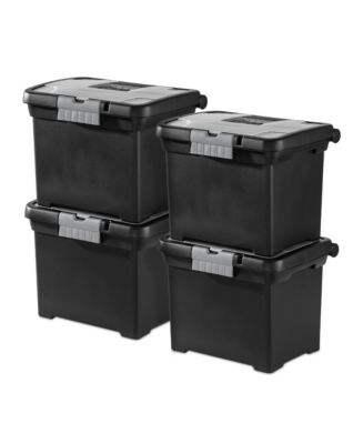Sterilite Portable Lockable File Box w/ Extra Compartment and Handle (4 ...