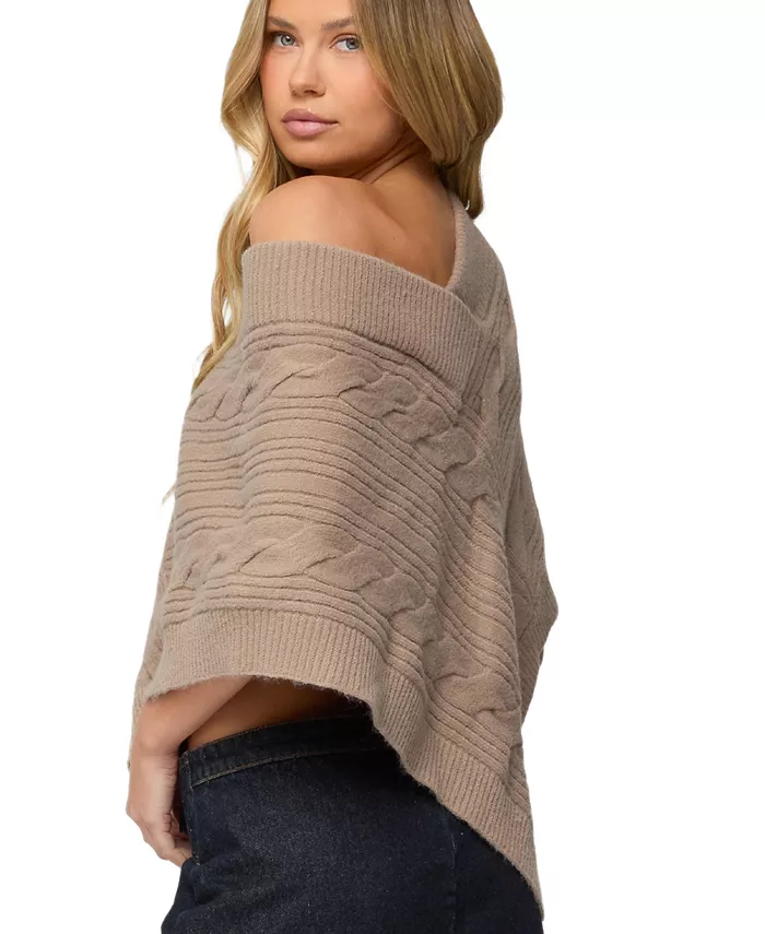 Women's Vickey Cable Knit Poncho - thumbnail 2