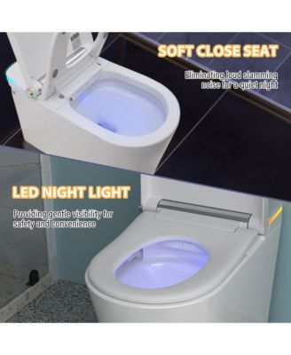 Smart Bathroom Fixture Tankless,Auto Open/Close,Elongated Heated Seat,Warm Wash/Dryer,Dryer,Night Light