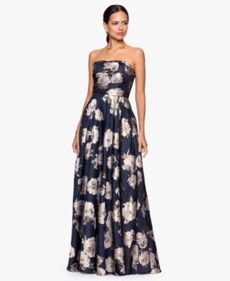 Women's Printed Strapless Long Dress