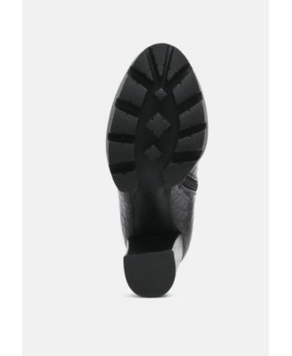 Women's Beatriz Croc Print Block Heel Ankle Boots