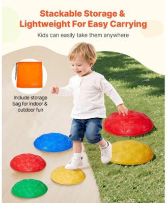 6-PC Turtle Balance Stepping Stones for Sensory Play, 220 lb Rated
