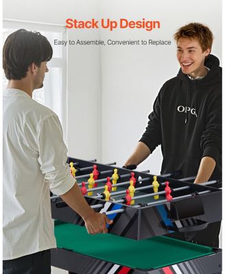 4-in-1 Combo Game Table, 48" Air Hockey, Pool, Foosball and Ping Pong Multi-Game Table for Family Game Rooms