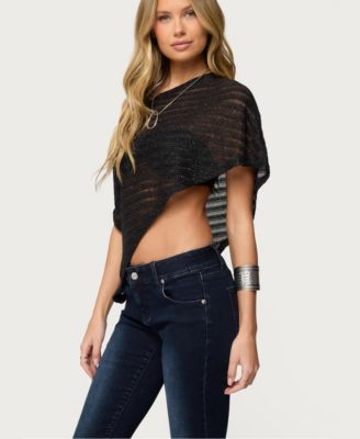 Women's Loma Asymmetric Off Shoulder Knit Poncho
