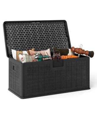Storage Box with Lockable Design & Gas Strut Handle 2 Person Bench Garden Organizer
