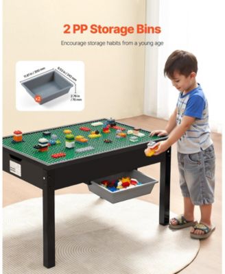 Reversible Activity Table with Building Block Top & Large Storage Capacity