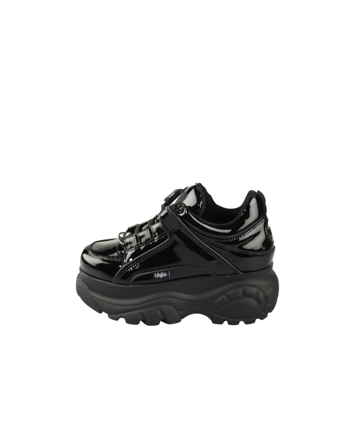 Женские кроссовки Buffalo Boots Classic Low из лаковой кожи, цвет: Чёрный — фото 1