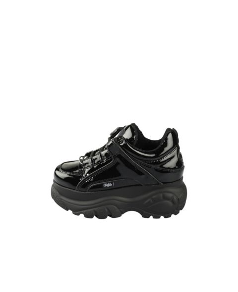 Женские кроссовки Buffalo Boots Classic Low из лаковой кожи, цвет: Чёрный