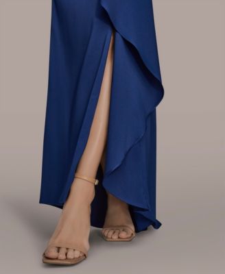 Women's Asymmetric Twist Strapless Gown