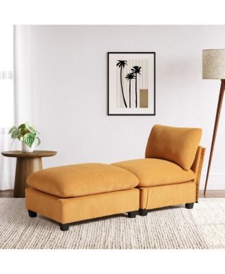  68.5" Corduroy Upholstered Indoor Chaise Lounge Chair