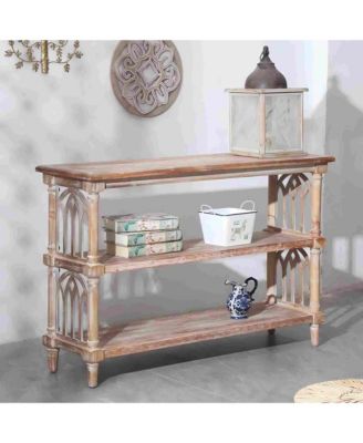 Console Table with Arched Cut-Outs, 47.24" MDF and Fir Entryway Table for Living Spaces