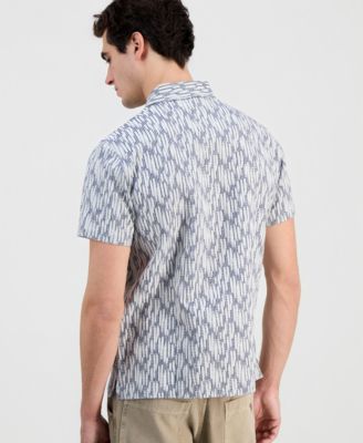 Men's Bowline Cotton Jacquard Short-Sleeve Shirt