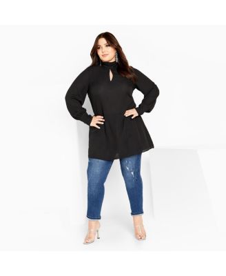 Plus Size Neck Tie Tunic