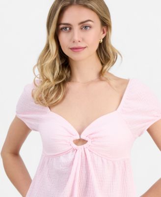 Juniors' Soft Cup Babydoll Top