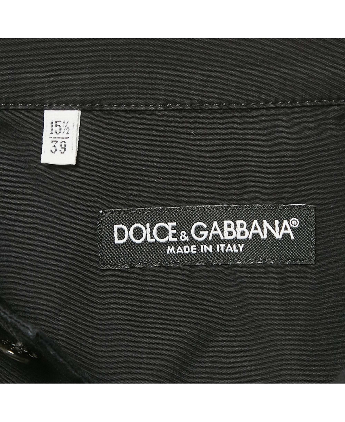 Pre-Owned Dolce & Gabbana Men's Black Cotton Short Sleeve Shirt
