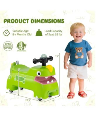 Toddler Ride On Toy Car With Lights Sounds And Under Seat Storage