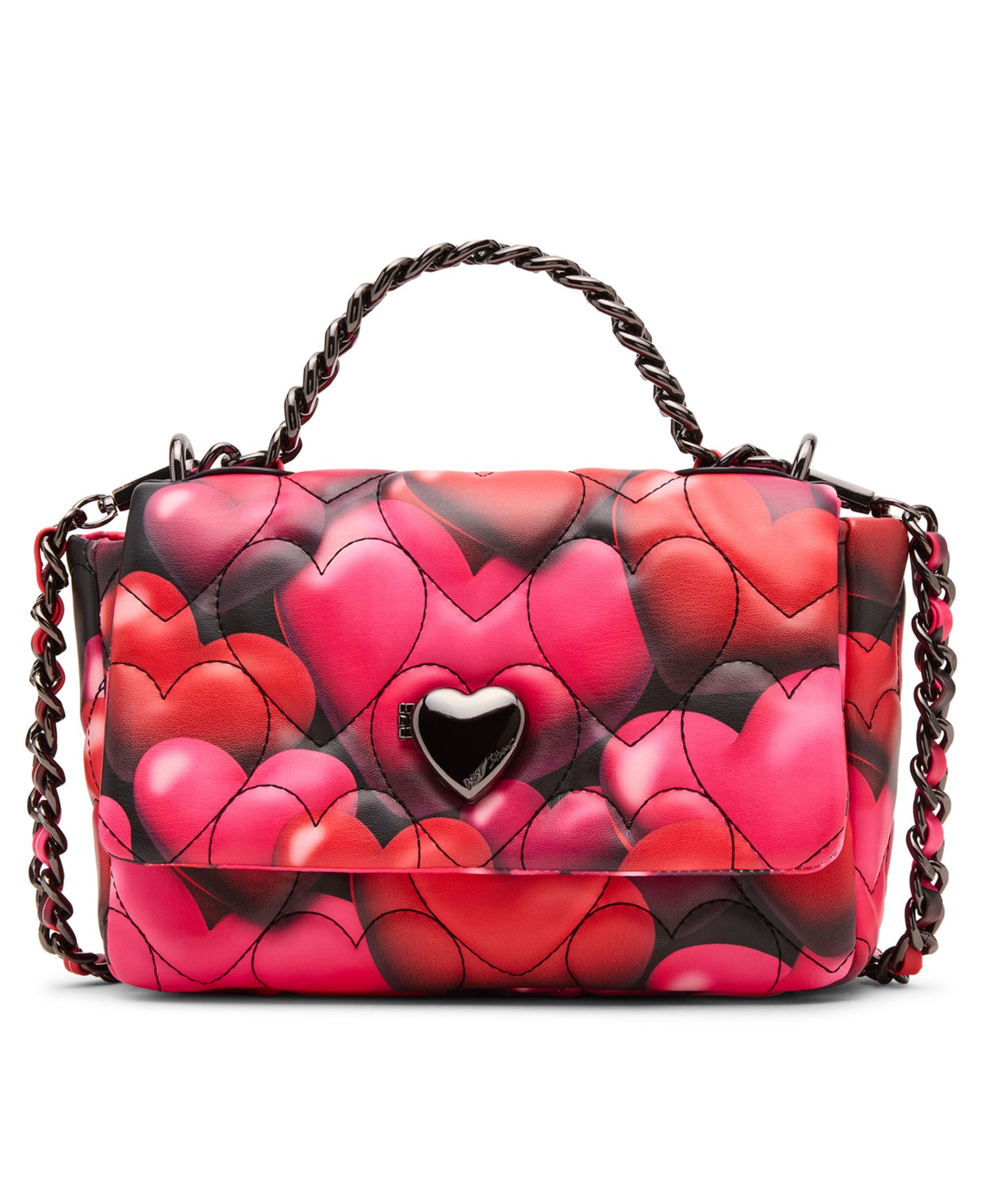 Bubble Hearts Small Flap Over Crossbody Bag