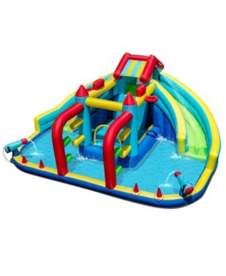 Inflatable Water Slide Park With Dual Slides Bounce House And Obstacle Course