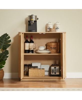 31.5" Elegant Sideboard with Wavy-Grain Panel, MDF Cutlery Cabinet for Living Room or Dining Room