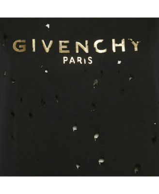 Women's Logo Print Cotton Distressed Crewneck T-Shirt