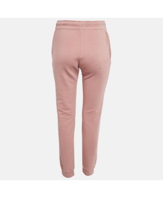 Women's Pink Logo Print Cotton Sweatpants