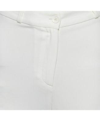 Women's White Crepe Flared Leg Pants