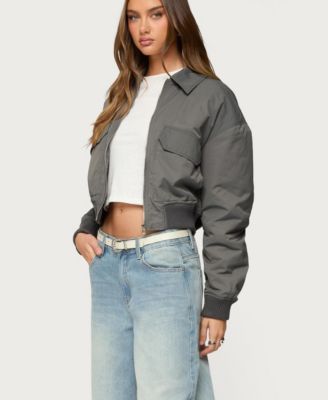Women's Dolan Ruched Oversized Bomber Jacket