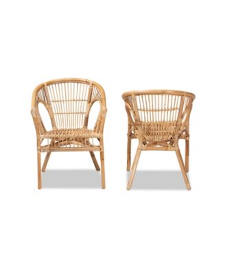 Alleta 2-Pc. Rattan Bohemian Dining Chair Set