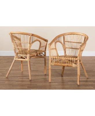 Alleta 2-Pc. Rattan Bohemian Dining Chair Set