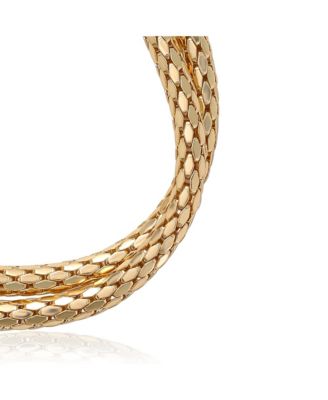 Double Chain Heart Padlock Bracelet, Gold Tone with Rainbow Crystals