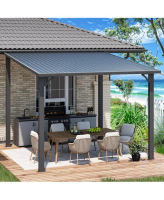 10'X10' Hardtop Gazebo Outdoor Pergola Lean to Metal Pergolas